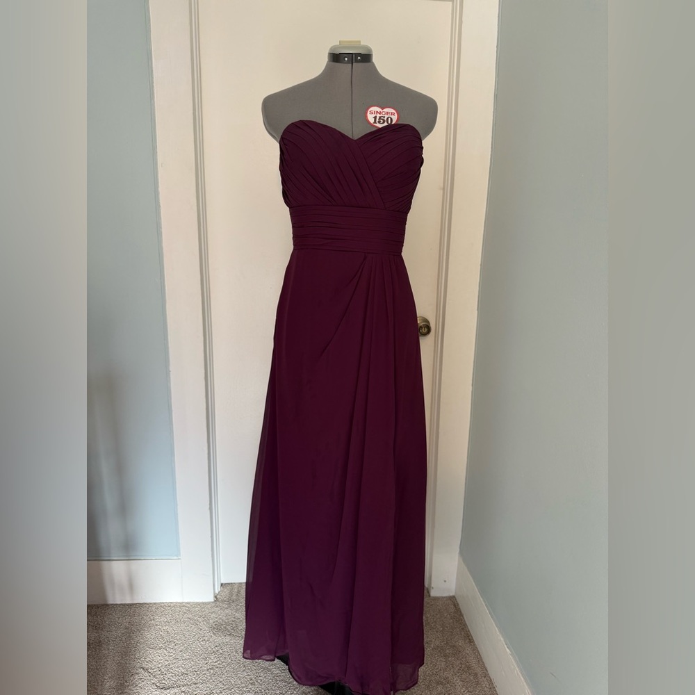 Bill Levkoff Strapless Plum Gown